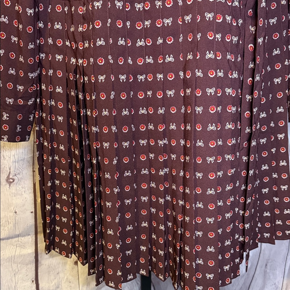 LOFT Elegant Maroon Patterned Dress - Picture 7 of 14